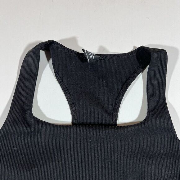 The North Face Ruby Hill Rib Knit Black Cropped Tank Top Shirt Women's Medium - Picture 4 of 8
